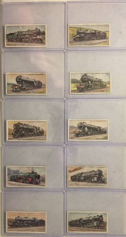 lot 1035 image: TWELVE Original 1930 Wills Cigarettes Railway Locomotives Tobacco Trading Cards Train Engines (Close Image of Each Cards Condition)