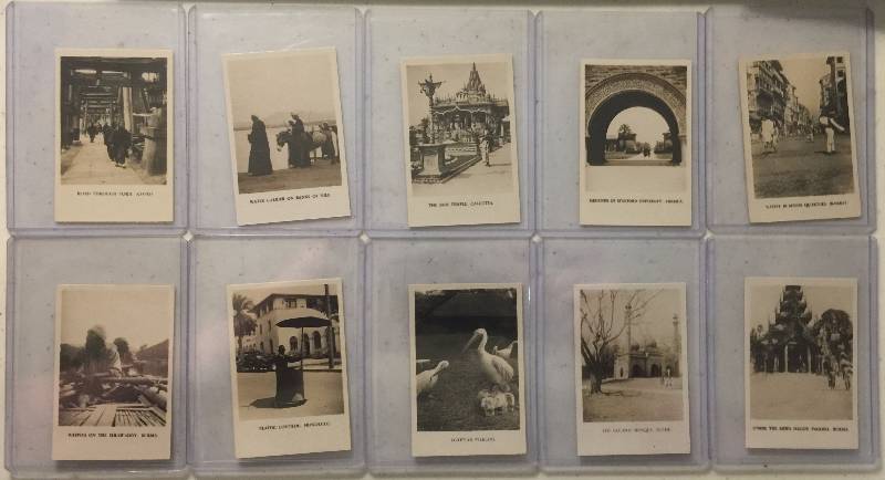 lot 1037 image: TEN Original 1927-29 Cavenders Tobacco Peeps Into Many Lands Original Photo Tobacco Trading Cards (Close Image of Each Cards Condition)