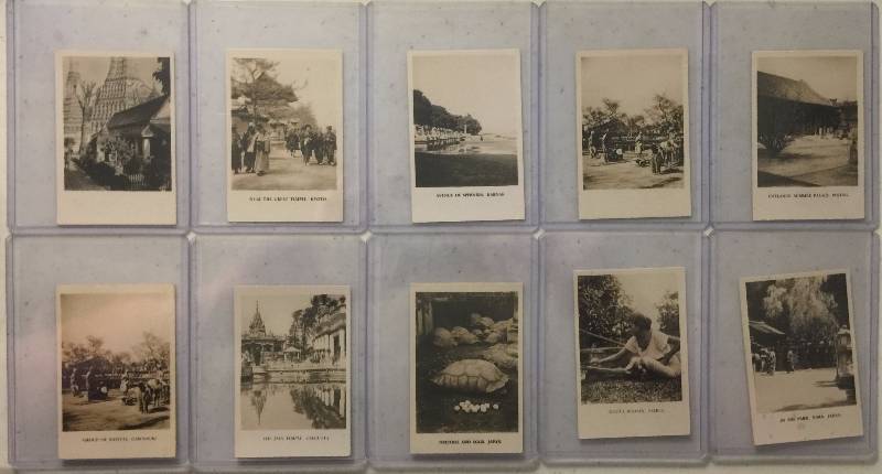 lot 1038 image: TEN Original 1927-29 Cavenders Tobacco Peeps Into Many Lands Original Photo Tobacco Trading Cards (Close Image of Each Cards Condition)