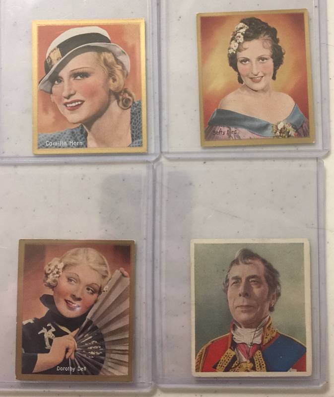 lot 1046 image: TWELVE Original 1930s Tobacco Trading Cards All Actress , Actors, Film Partners (Close Image of Each Cards Condition)