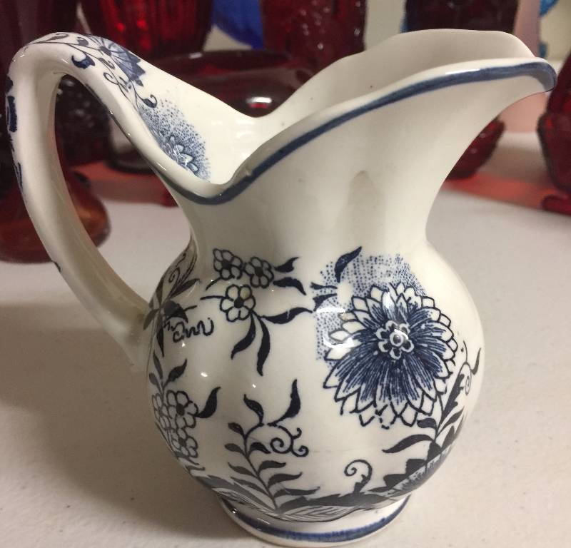 lot 1220 image: BlueWhite Milk Glass No Chips or Cracks 6 Inch