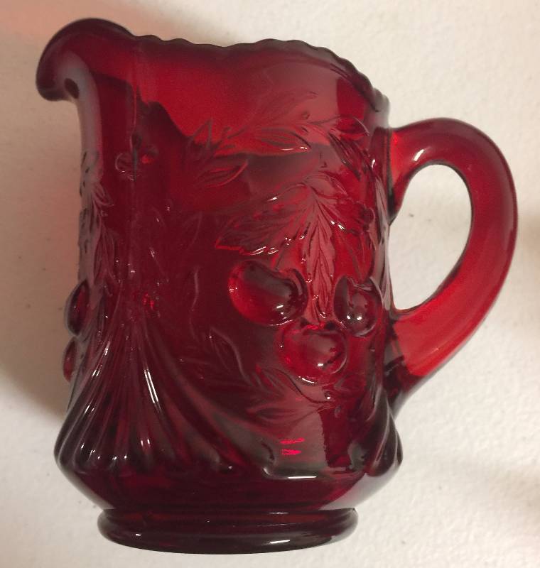 lot 1246 image: 8 Inch Tall Deep Ruby Red Water Pitcher