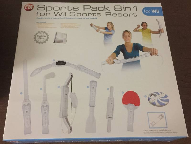 lot 1269 image: Sports Pack 8 in 1 For Wii Sports Resort Video Game Motion Pack Add On for Controllers