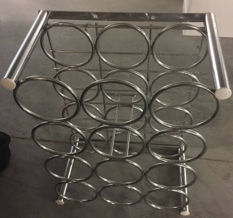 lot 1273 image: Very Heavy Stainless Steel Wine Rack 18 inches x 24 inches