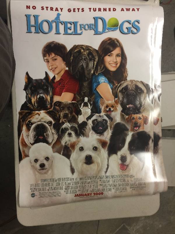 lot 1279 image: EIGHT Original Hotel For Dogs Movie Posters 27x40 Inches Movie Theater Lobby Posters