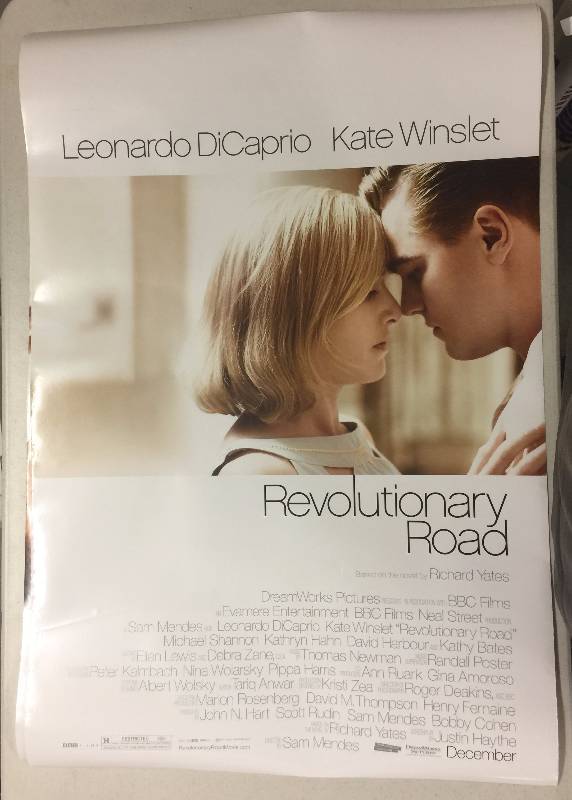 lot 1281 image: TWO Original Revolutionary Road Theater Lobby Movie Posters Leonardo DiCaprio and Kate Winslett 27x40 inches