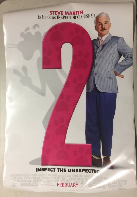 lot 1282 image: TWO Original Pink Panther 2 Theater Lobby Movie Posters with Steve Martin 27x40 inches