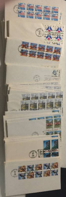 lot 1294 image: 378 Total 25 Cent First Day of Issue Stamps List of Stamps Below