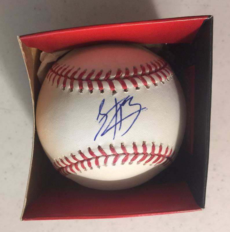 lot 802 image: Signed Official Major League Baseball Jorge Bonifacio Kansas City Royals Right Fielder & Stud Rookie