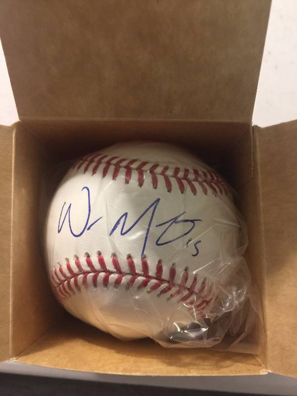 lot 803 image: Signed Official Major League Baseball Whit Merrifield Kansas City Royals Star