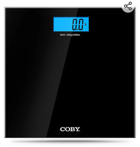 lot 49206 image: COBY Tempered Glass Digital Bathroom Scale