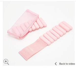 lot 49210 image: Bala Bangles Set of 2 1-lb Adjustable Wrist and Ankle Weights, Pink