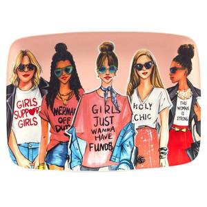 lot 49221 image: Certified International Girlfriends Rectangular Platter, 14.25 inches x 10.5 inches.
