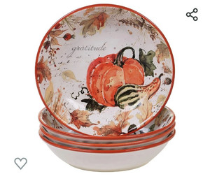 lot 49269 image: Certified International 41863SET4 Harvest Splash 9.25 inch SoupPasta Bowls, Set of 4,
