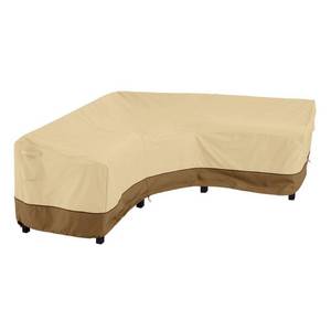 lot 49942 image: Classic Accessories 100 inch Veranda Water Resistant Patio V-Shaped Sectional Lounge Set Cover, Retail $145.99