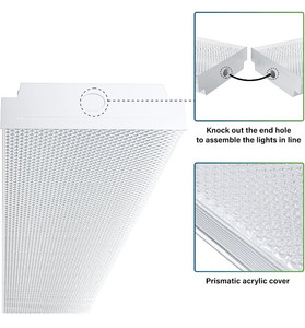 lot 49947 image: ANTLUX 4FT LED Wraparound 40W Shop Lights, White, Set Of 4