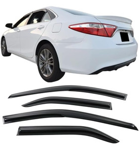lot 49953 image: Window Visor Compatible with 2012-2017 Toyota Camry, Smoke TintedSemi-Transparent Acrylic Window Deflector