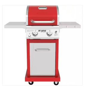 lot 49956 image: Nexgrill Deluxe 2-Burner Propane Gas Grill, Red.