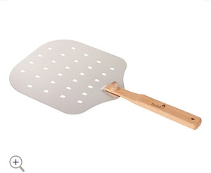 lot 49205 image: Bertello Stainless Steel Pizza Peel with Folding Wood Handle