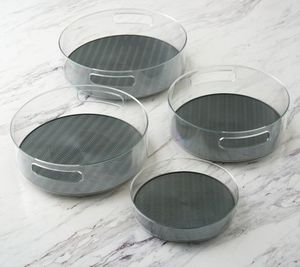 lot 49239 image: Retail - $36.25 Cella 4-Pc Clear Turntable Set With Removable Liners, Graphite