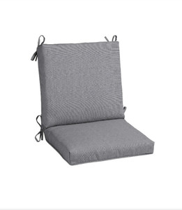 lot 49970 image: Hampton Bay 20 in. x 19 in. Stone Gray Outdoor Mid Back Dining Chair Cushion (4) Retail $184.00