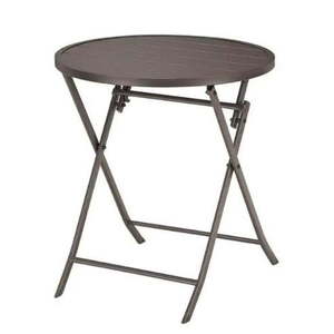 lot 49975 image: New Mix and Match 24.6 in. Dark Taupe Folding Round Metal Outdoor Patio Bistro Table