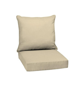 lot 49985 image: ARDEN SELECTIONS 24 in. x 24 in. 2-Piece Deep Seating Outdoor Lounge Chair Cushion in Tan Leala
