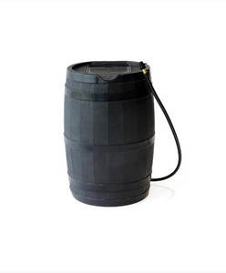 lot 49986 image: FCMP Outdoor 45 Gal. RC45 Rain Barrel, Black, Retail $129.60