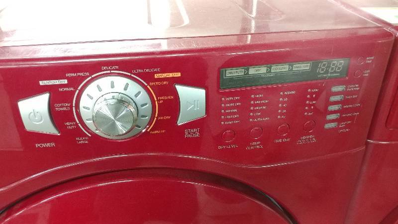 Daewoo Red Household Front Load Washer Dryer Set | Appliance Mart