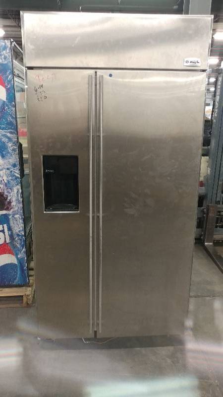 lot 1021 image: GE Monogram Stainless Front Commercial 2 Door Refrigerator