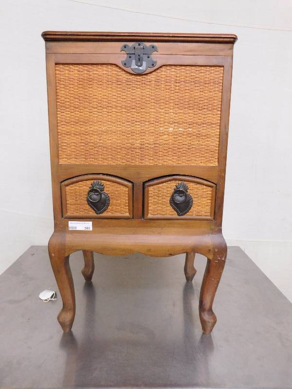 lot 269 image: Wicker HutchTable wDrawers