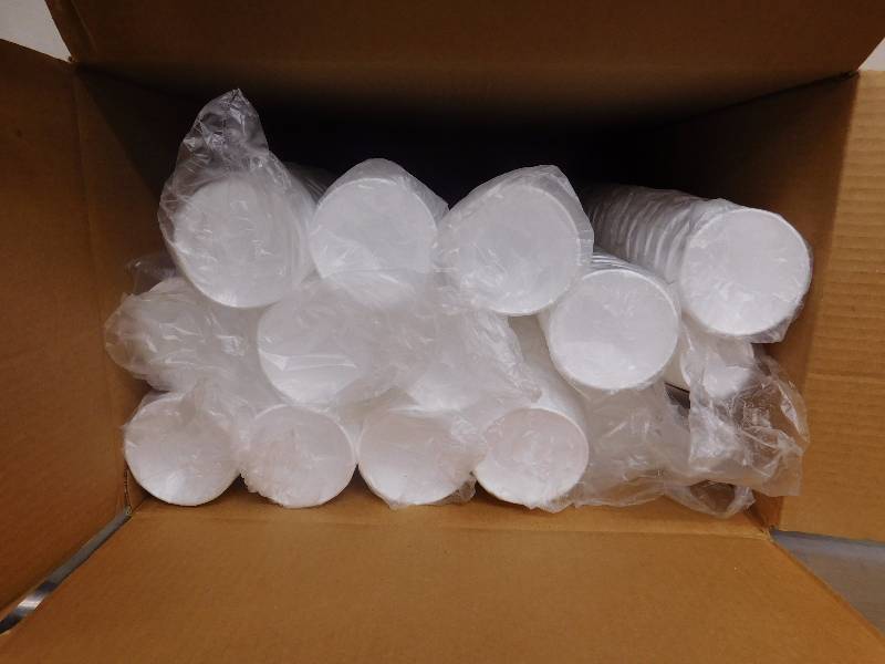 lot 277 image: Lot of 20 Oz. Foam Cups and Vinyl Powdered Gloves
