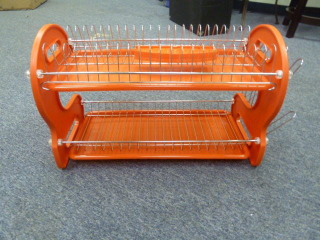 lot 61 image: ORANGE DISH DRYING RACK