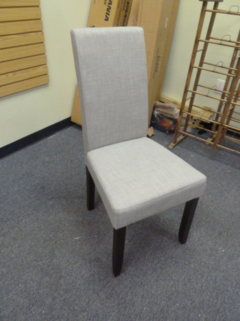 lot 48 image: GREY PADDED DINING CHAIR