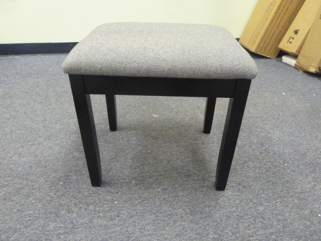 lot 45 image: GREY PADDED VANITY STOOL
