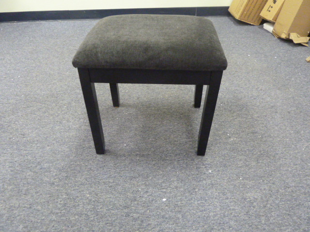 lot 43 image: DARK GREY PADDED VANITY STOOL