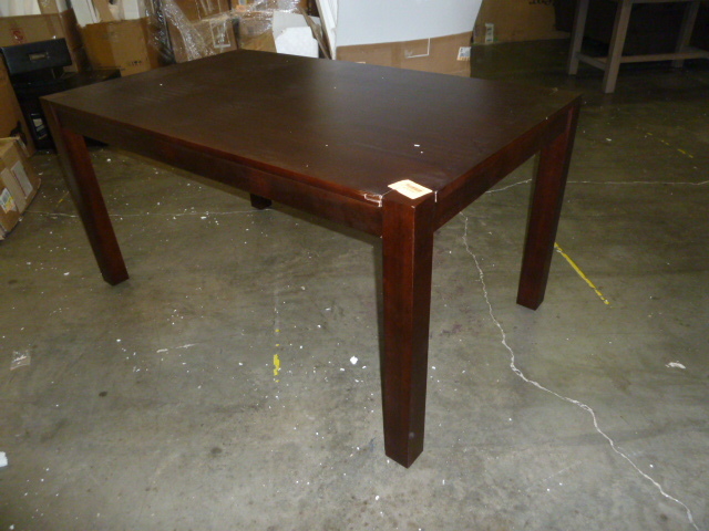 lot 13 image: WOOD DINING TABLE - HAS SOME DAMAGE