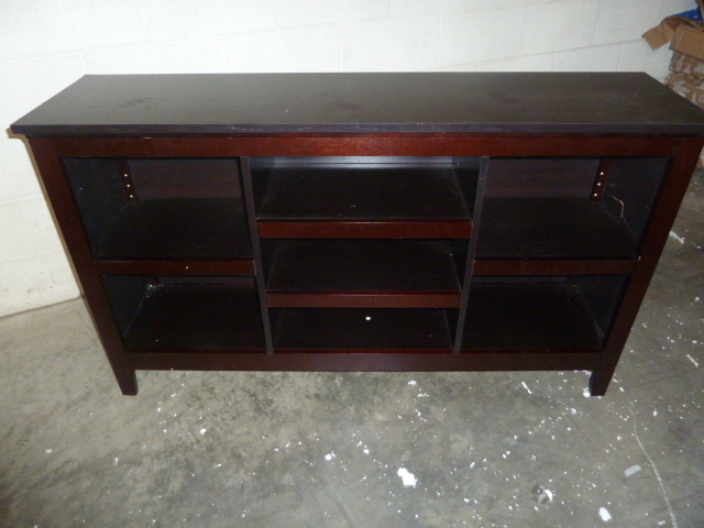 lot 12 image: HORIZONTAL BOOKCASE - HAS CRACK ON ONE SIDE