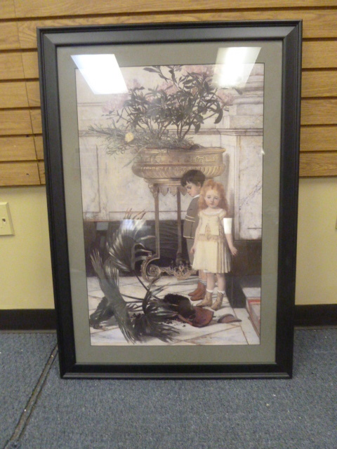 lot 151 image: CHILDREN BROKEN POTTED PLANT PRINT