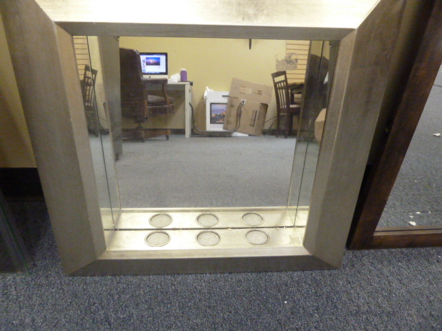 lot 95 image: HANGING MIRROR WITH THREE CANDLES