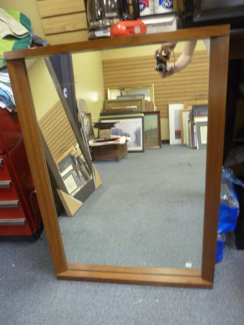 lot 92 image: WOOD FRAMED MIRROR