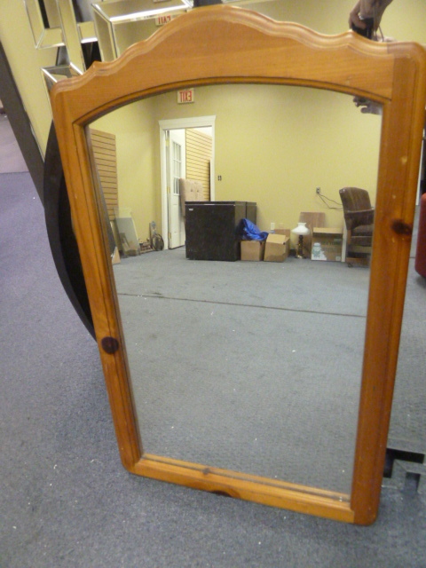 lot 89 image: LARGE WOOD MIRROR