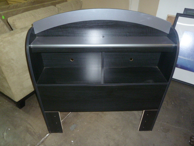 lot 187 image: TWINFULL SIZE HEAD BOARD WITH SHELVES