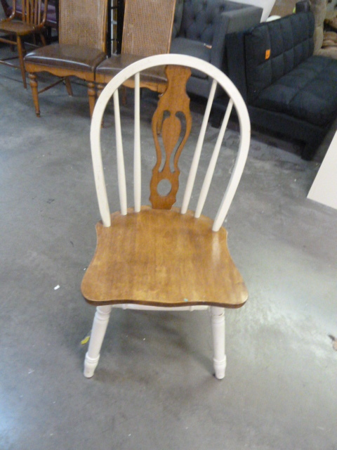 lot 201 image: WOOD SEAT DINING CHAIR