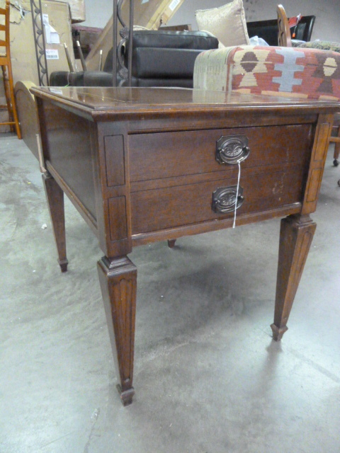 lot 196 image: VERY NICE END TABLE WITH DEEP DRAWER