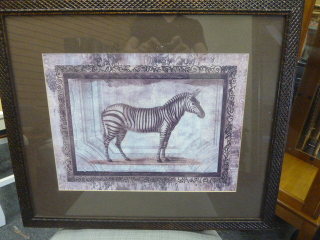 lot 295 image: FRAMED ZEBRA PRINT