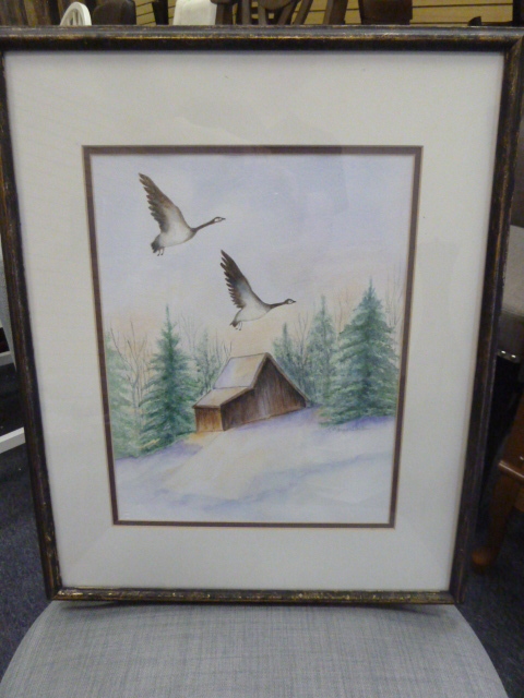lot 284 image: GEESE WATERCOLOR