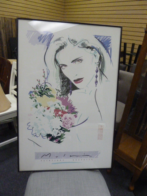 lot 262 image: WOMAN WITH FLOWERS MODERN PRINT