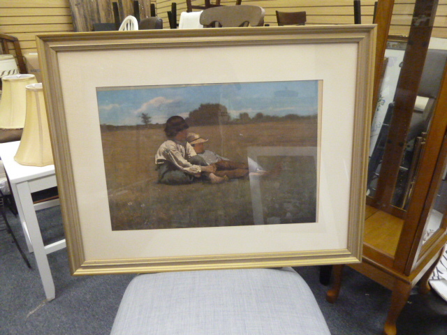 lot 259 image: KIDS IN MEADOW PRINT