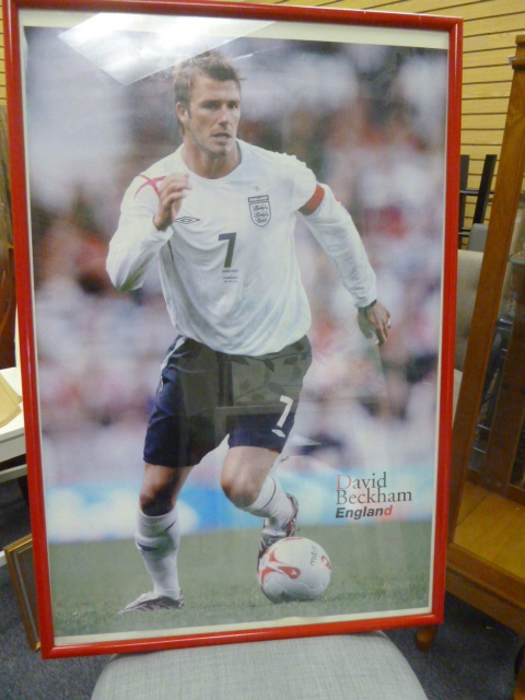 lot 239 image: FRAMED DAVID BECKHAM POSTER
